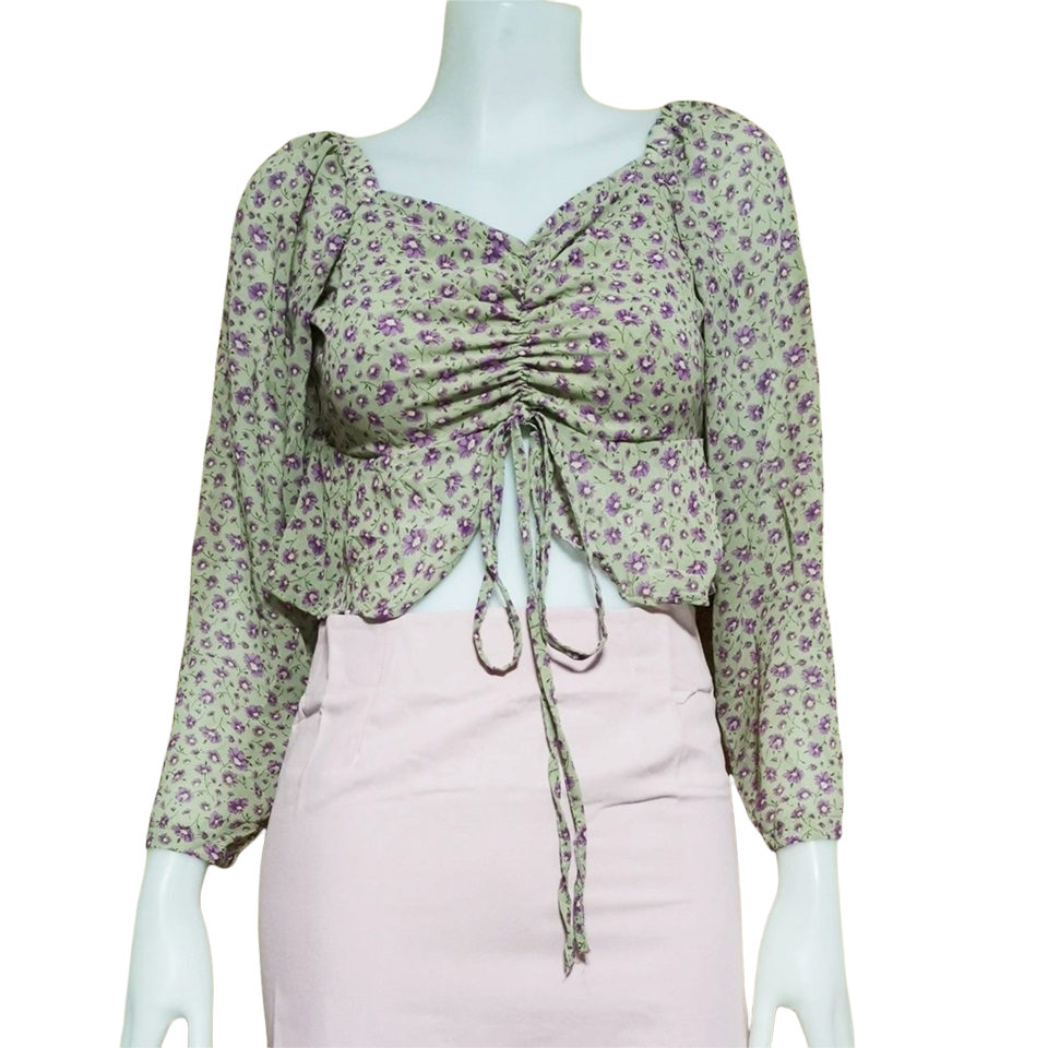 Blouse3892 รวมแบบเสื้อแฟชั่นวัยรุ่น เสื้อครอป เสื้อปาดไหล่ เสื้อสม็อค เสื้อรูดหน้า ผ้าไหมอิตาลี ผ้าชีฟอง งานแฟชั่นประตูน้ำ
