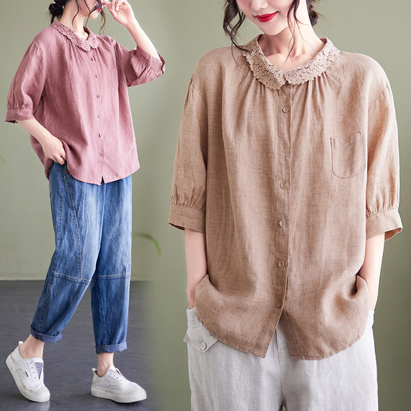 เสื้อลินิน แบบเสื้อสวยๆ เสื้อผ้าฝ้ายลินิน เสื้อเชิ้ตผ้าลินิน BY LININ