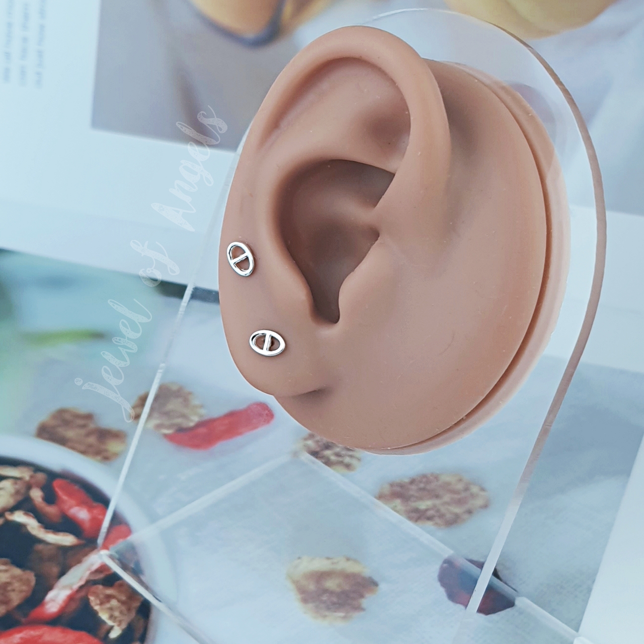ต่างหูจิวเงินแท้ S925 รุ่น Oval ต่างหูทรงวงรี แป้นหลังบอลกลม ตุ้มหูเงินแท้ทั้งชิ้น Silver925