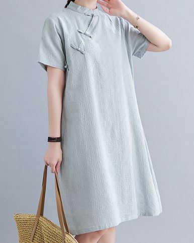 เดรส สไตล์ สาวหมวย แบบน่ารัก ๆ เดรส แบบจีน ๆ ใส่เที่ยว ใส่ทำงาน สีฟ้า สีชมพู สีเหลือง 406253