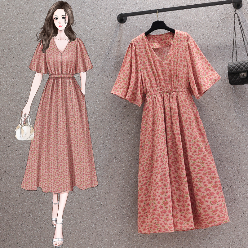 เดรสแขนสั้น มีไซส์ L-4XLอก 38-47 นิ้ว ใส่ได้ทั้งสาวหุ่นดีน่ารักจนถึงสาวอวบพลัสไซส์