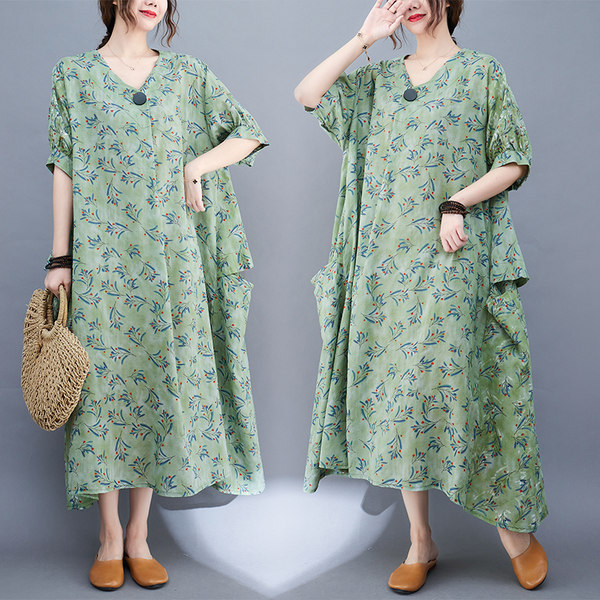 เสื้อลินินคนอ้วน เสื้อทีเชิ้ตคนอ้วนผู้หญิง เสื้อทีเชิ้ตตัวใหญ่ By Literary Plus size