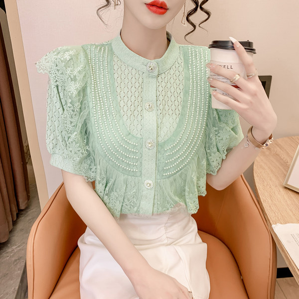เสื้อลูกไม้ แขนสั้น
