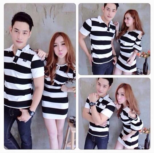 **สินค้าโล๊ะ ไม่รับเปลี่ยนหรือคืน ** ชุดคู่รัก ลายขวาง สีขาวดำ น่ารักสบายๆ พร้อมส่ง ราคาเป็นคู่แล้วค่ะ (เดรส+เสื้อ) samepic ช/ญ (ราคารวม)
