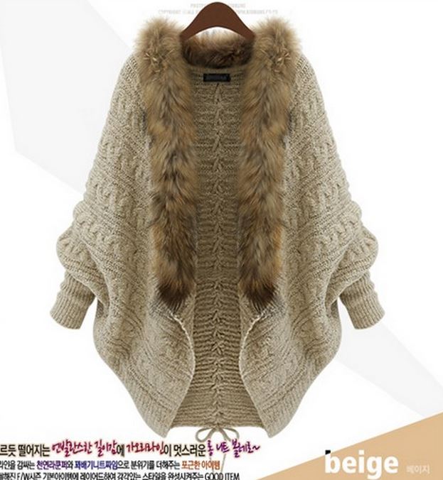 เสื้อกันหนาวถักไหมพรม ทรงสวย แต่งขนเฟลอ หรูๆ ผู้ดีมากๆ