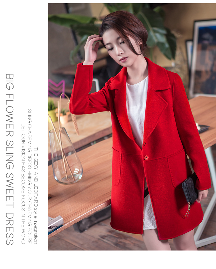 เสื้อโค้ท สไตล์เกาหลี ทรงคลาสสิค ใส่ง่ายเข้ากับทุกชุด กันหนาวได้ดี พร้อมส่ง สีแดง