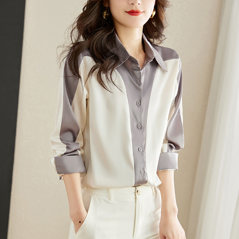 เสื้อเชิ้ตผู้หญิงแขนยาว เสื้อเชิ้ตผู้หญิงใส่ทํางาน 390 บาทต่อชิ้น ฟรีค่าจัดส่ง
