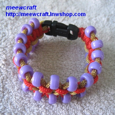 สร้อยข้อมือเชือกร่มลูกปัด #BRR011 size 6.7"