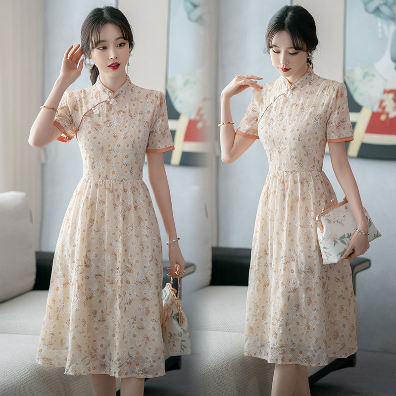 เดรสแขนสั้น มีไซส์ L-5XLอก 38-48 นิ้ว ใส่ได้ทั้งสาวหุ่นดีน่ารักจนถึงสาวอวบพลัสไซส์
