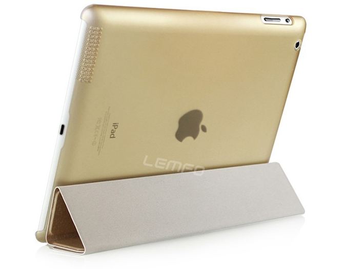 เปิดตัว Smart case สุดหรู เคสแม่เหล็ก Auto Wake Up Sleep Apple iPad 2 3 4 สีทอง บลัชออน ด้านหลังเป็น เคสใส โชว์เครื่อง 246819
