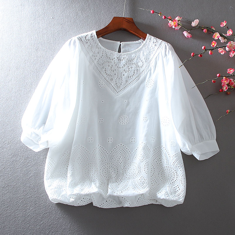 เสื้อลินิน เสื้อผ้าฝ้ายลินิน เสื้อเชิ้ตผ้าลินิน ปักลายสวยๆด้วยด้าย สไตล์VINTAGE BY Dreamroom