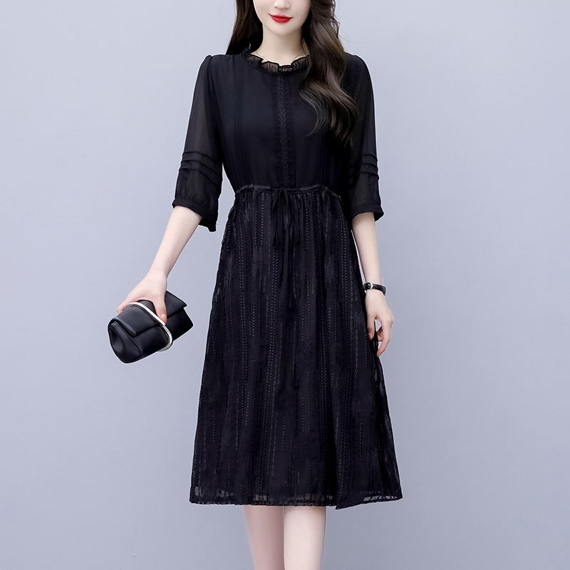 เดรสคนอ้วน เดรสสาวอวบ ชุดเดรสคนอ้วนวัยรุ่นแขนสั้น BY PLUS SIZE Girl