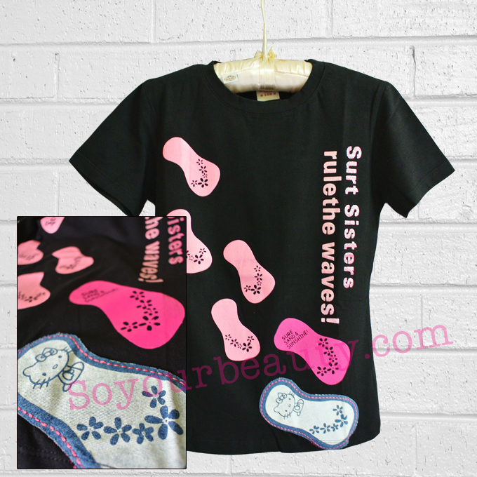 เสื้อยืดคิตตี้สีดำ Hello Kitty HongKong