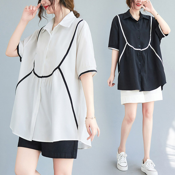 เสื้อลินินคนอ้วน เสื้อทีเชิ้ตคนอ้วนผู้หญิง เสื้อทีเชิ้ตตัวใหญ่ By Literary Plus size