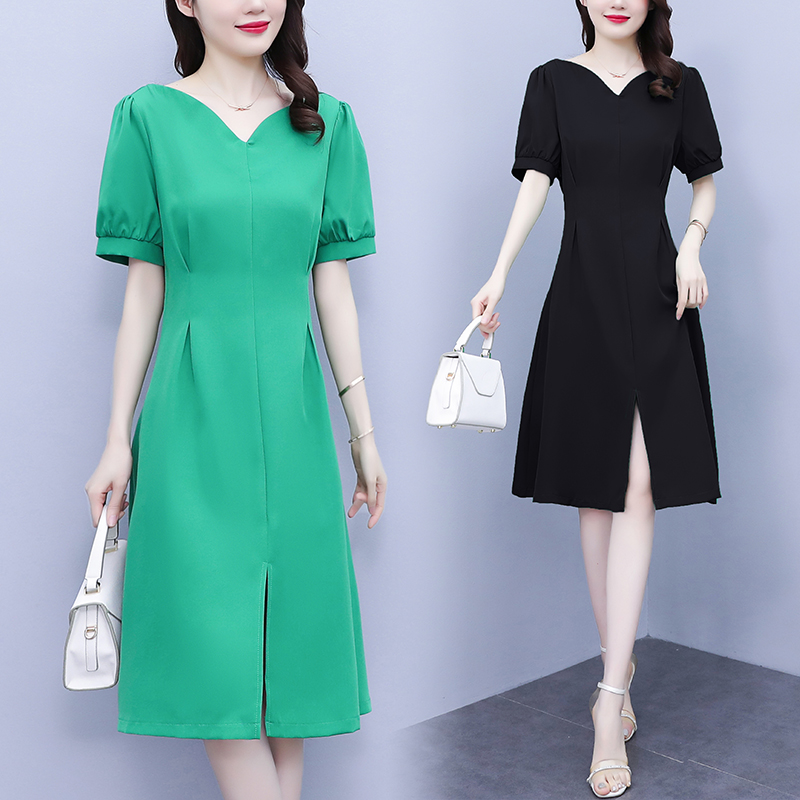 เดรสแขนสั้น มีไซส์ L-4XLอก 38-47 นิ้ว ใส่ได้ทั้งสาวหุ่นดีน่ารักจนถึงสาวอวบพลัสไซส์