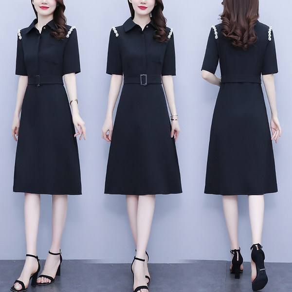 เดรสคนอ้วน เดรสสาวอวบ ชุดเดรสคนอ้วนวัยรุ่นแขนสั้น BY PLUS SIZE Girl
