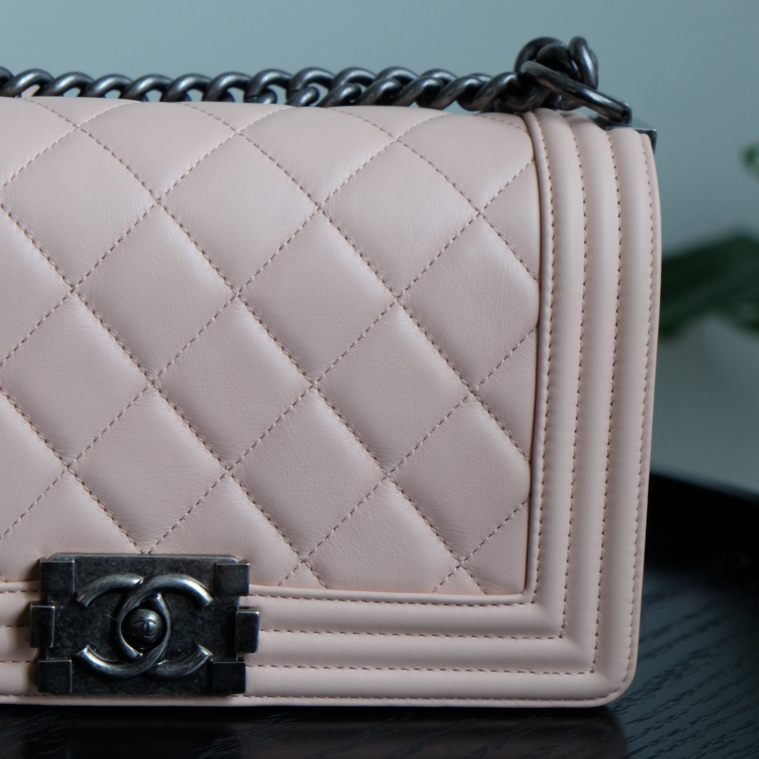 Chanel Nude Calf Leather Medium Boy 10" RHW