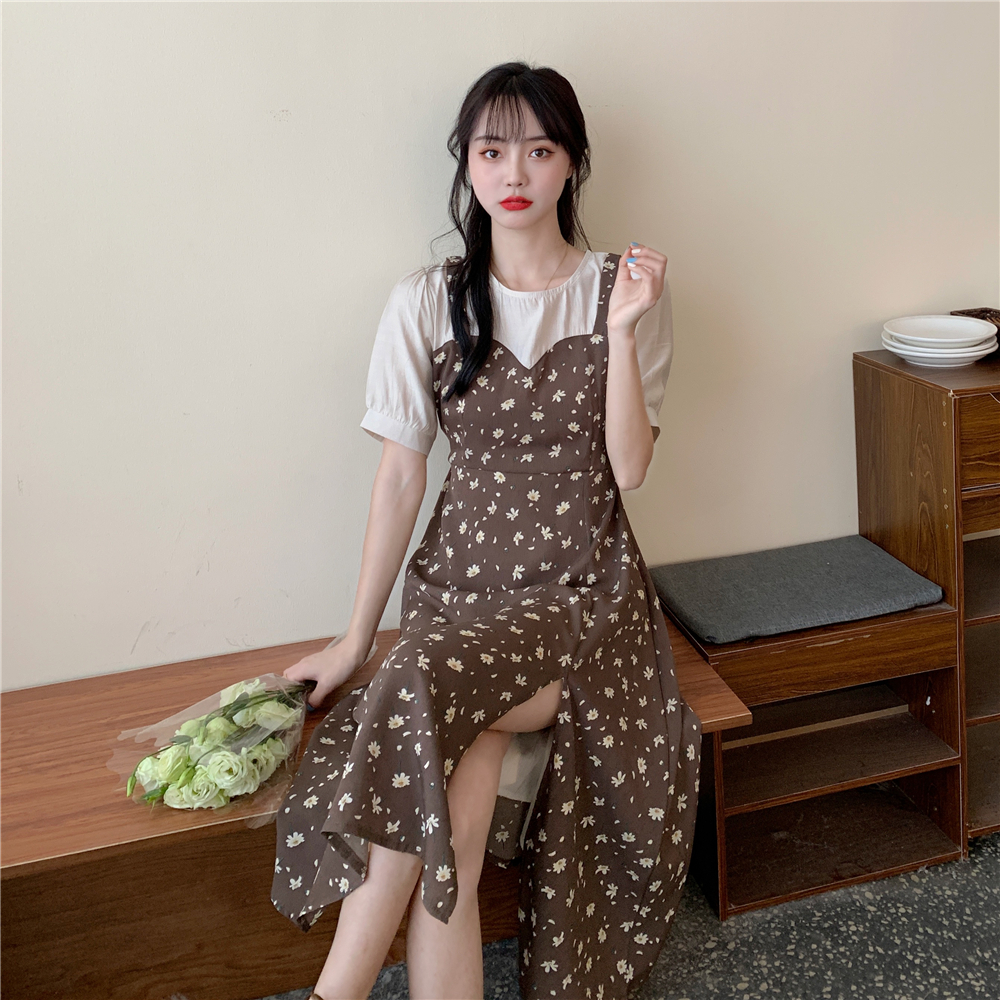 เดรสแขนสั้นมีไซส์L-4XLอก38-47นิ้ว