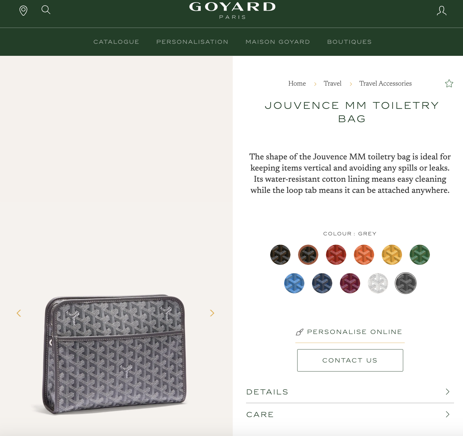Goyard Grey Jouvence Clutch MM 2020