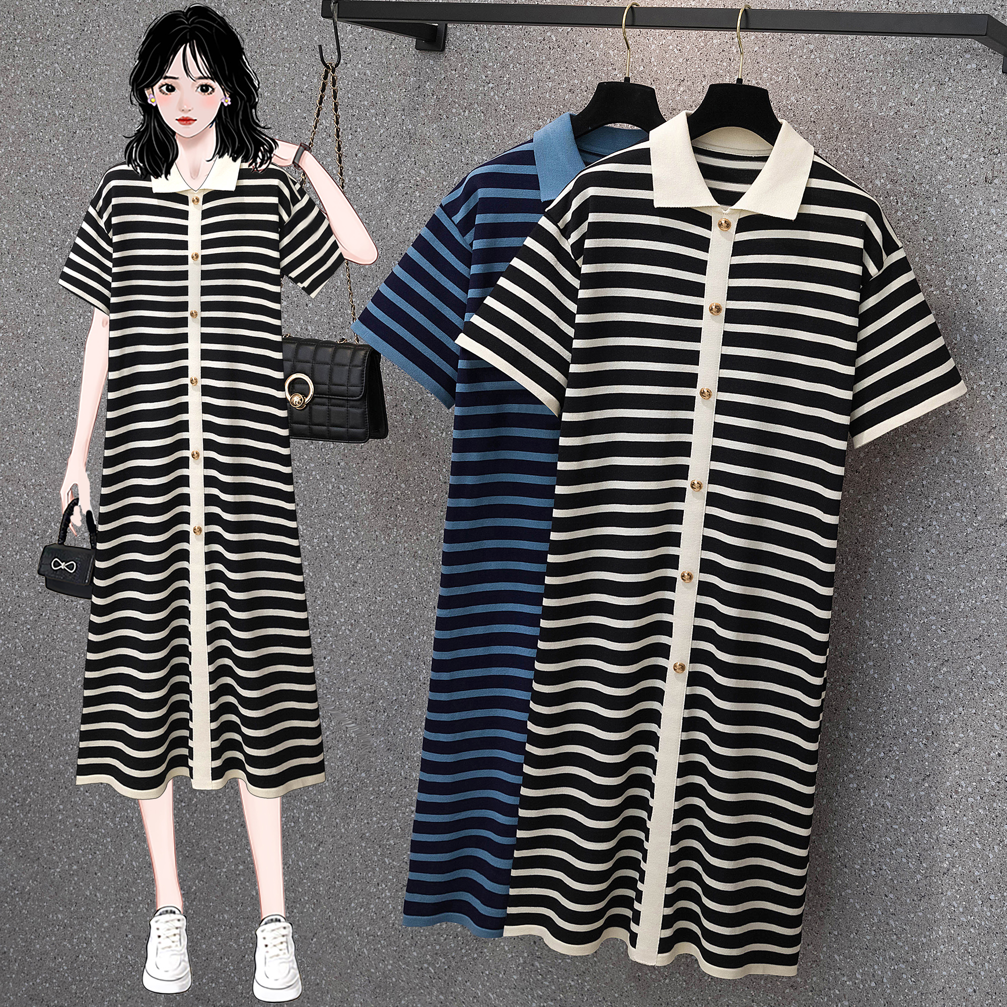 เดรสแขนสั้น มีไซส์ L-4XLอก 38-47 นิ้ว ใส่ได้ทั้งสาวหุ่นดีน่ารักจนถึงสาวอวบพลัสไซส์ จัดส่งฟรี! ทักแชทสั่งซื้อ