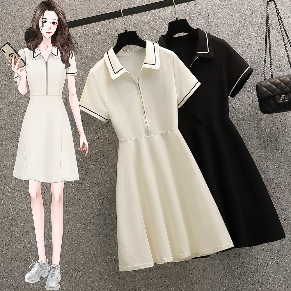 เดรสแขนสั้น มีไซส์ L-4XLอก 38-47 นิ้ว ใส่ได้ทั้งสาวหุ่นดีน่ารักจนถึงสาวอวบพลัสไซส์