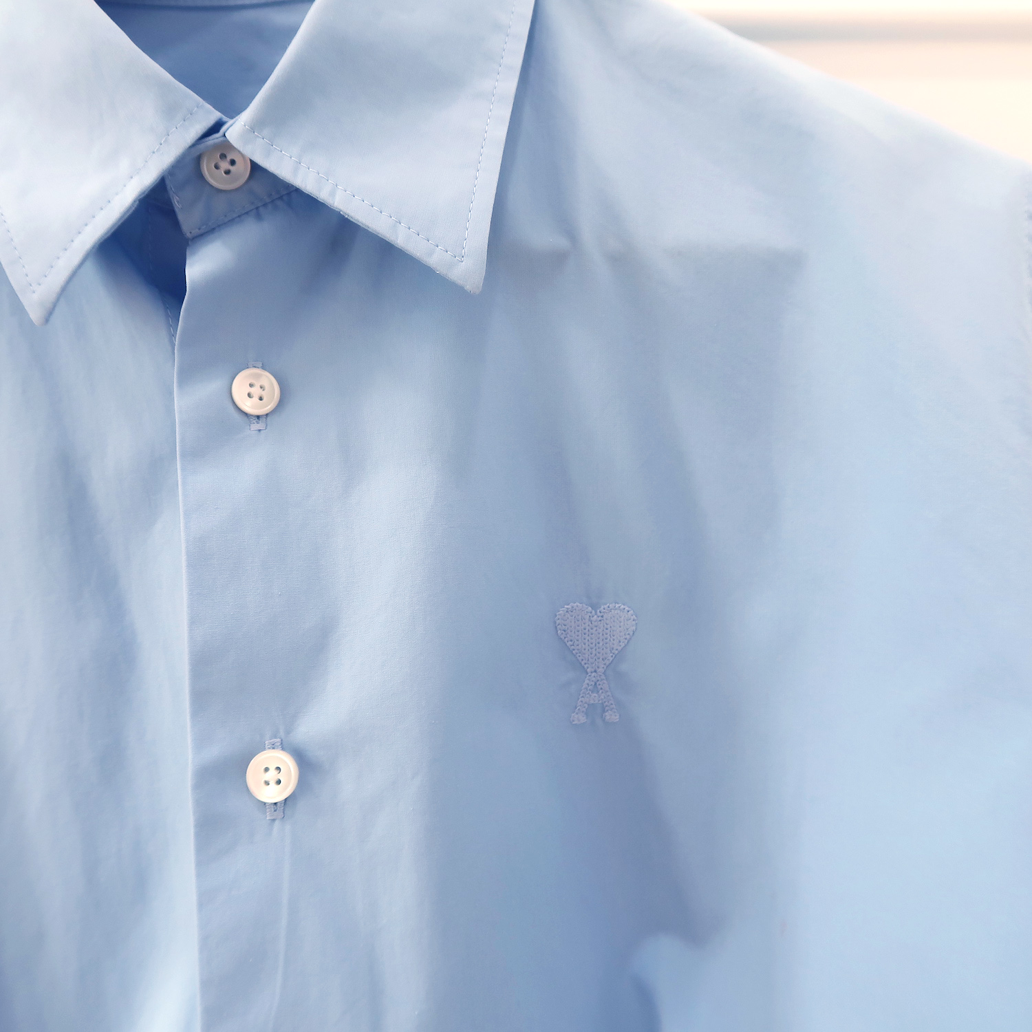 Ami Blue Cotton Ami De Coeur Long Sleeve Shirts