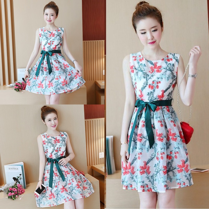 🌸 Dress4314 เดรสชีฟองปักดอกไม้ ดีเทลหรู ดูดีมีสไตล์ ใส่สวยทุกโอกาส