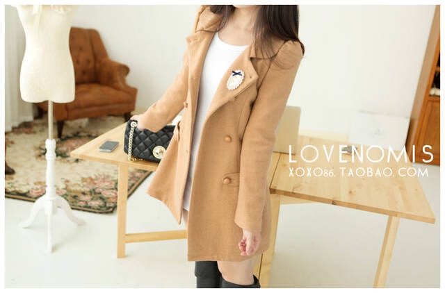 LADY COAT เสื้อโค้ทกันหนาว ทรงหวานๆ สไตล์เกาหลี พร้อมส่ง CAMEL