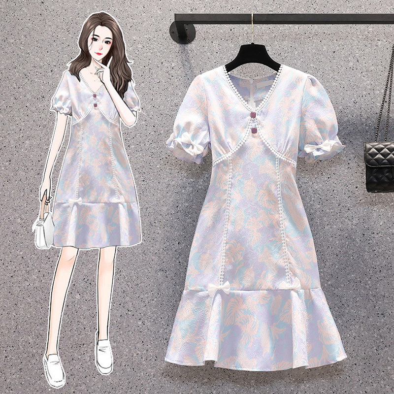 เดรสแขนสั้น มีไซส์ L-4XLอก 38-47 นิ้ว ใส่ได้ทั้งสาวหุ่นดีน่ารักจนถึงสาวอวบพลัสไซส์