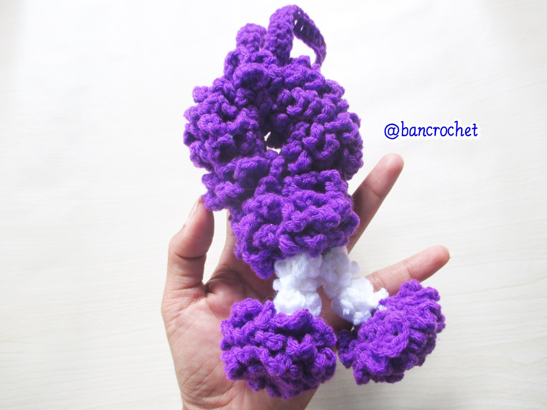 Bancrochet พวงมาลัยถักโครเชต์ Crochet Thai Garland ม่วง 6*5*4 inch