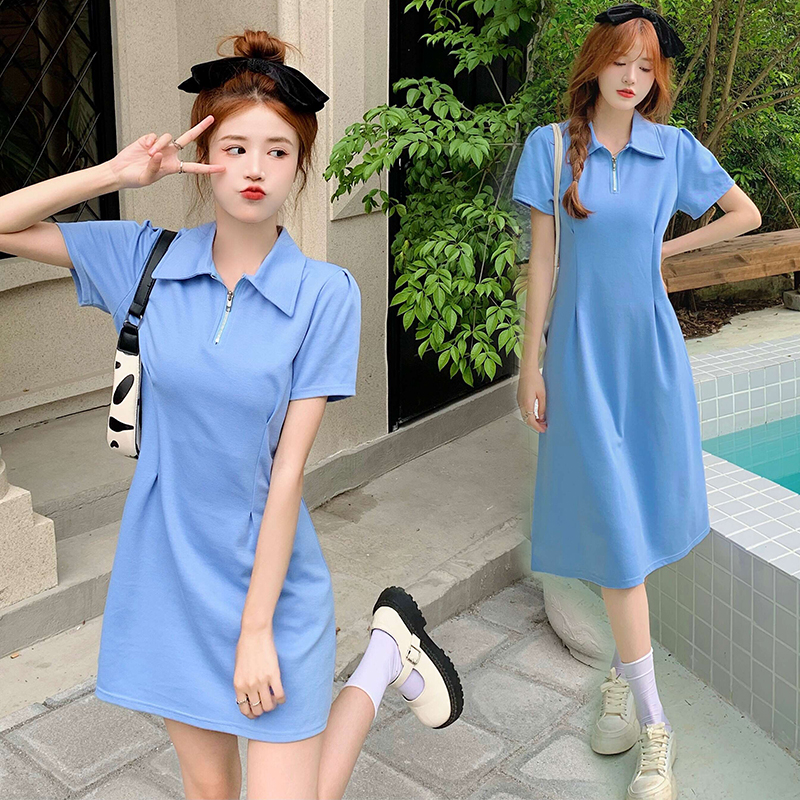 เดรสแขนสั้น มีไซส์ L-4XLอก 38-47 นิ้ว ใส่ได้ทั้งสาวหุ่นดีน่ารักจนถึงสาวอวบพลัสไซส์