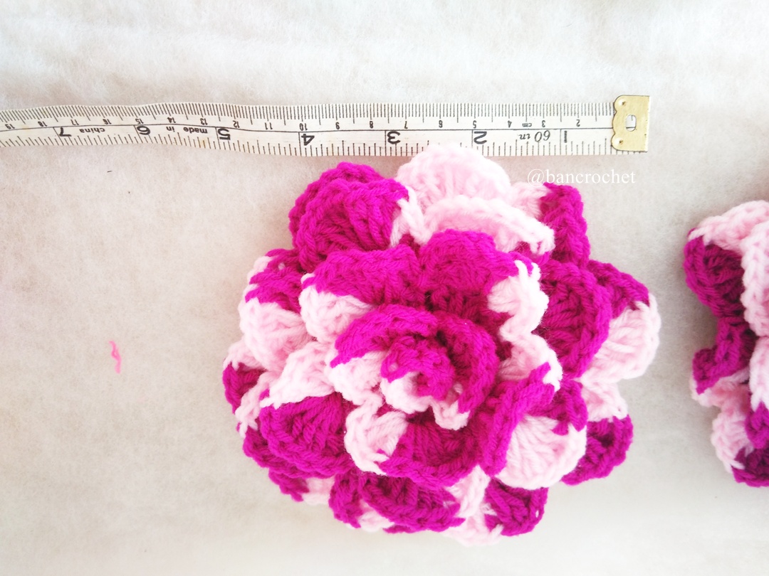 กุหลาบถักไหมพรม Rose Flowers Crochet หลากสี 4 นิ้ว