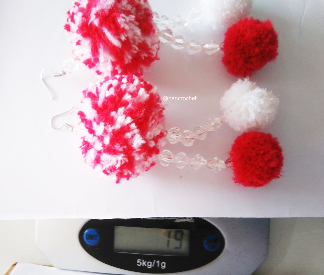 ต่างหูถักโครเชต์ crochet earrings หลากสี 5 นิ้ว