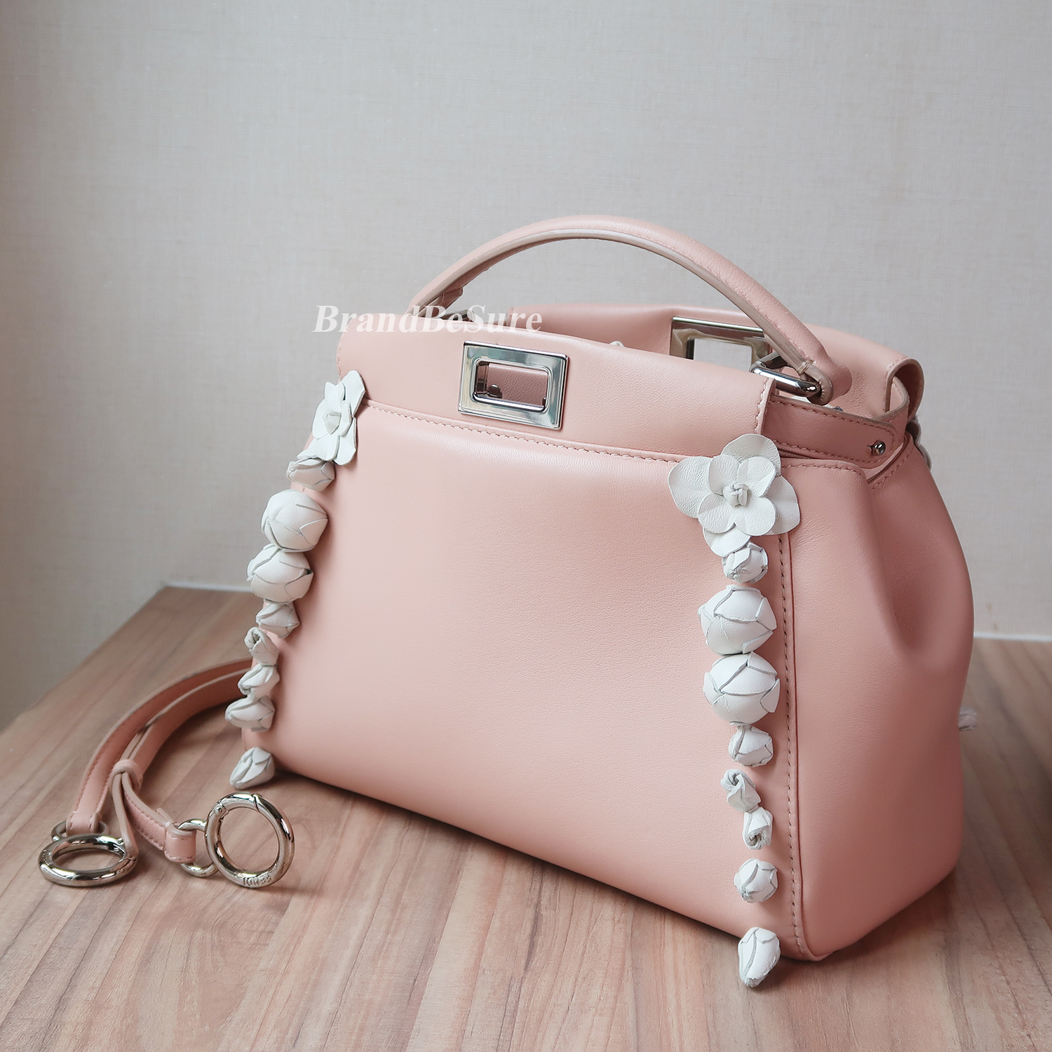 Fendi Pink Nappa Peekaboo Flower Mini SHW