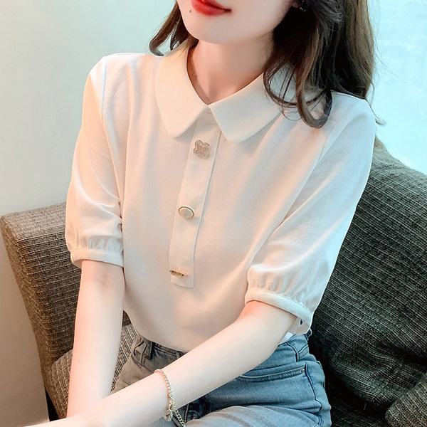 เสื้อลูกไม้ แขนสั้น