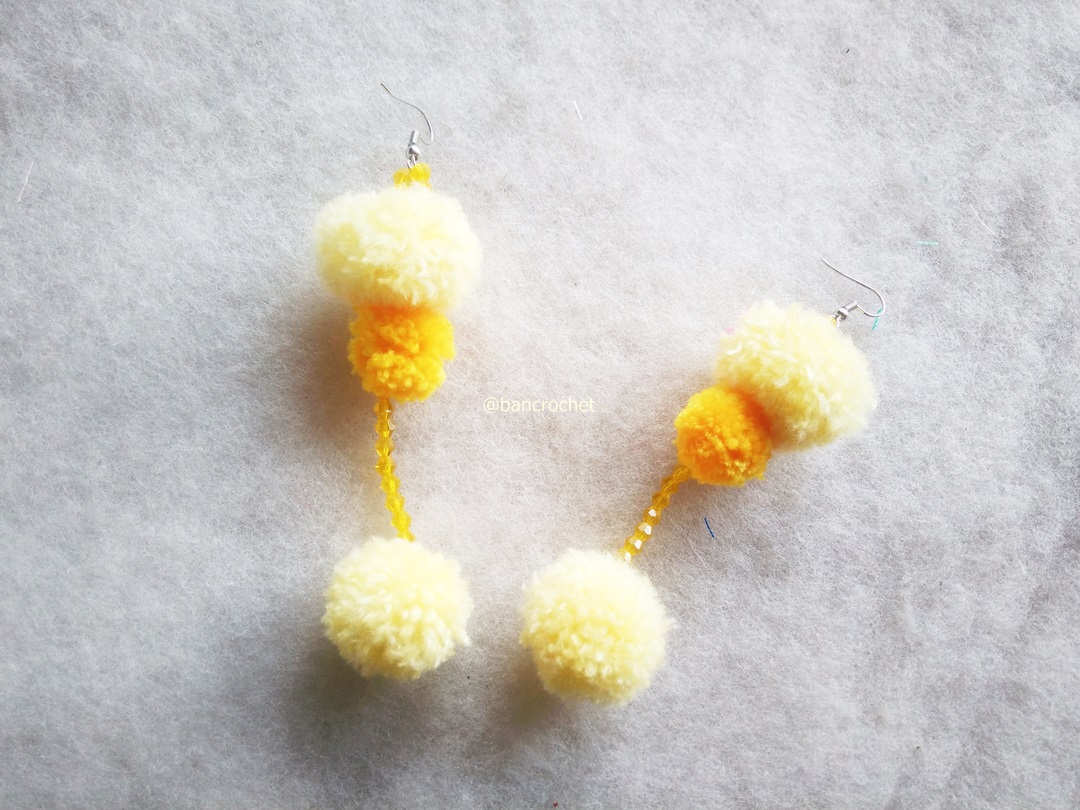 ต่างหูถักโครเชต์ crochet earrings หลากสี 4-6 นิ้ว