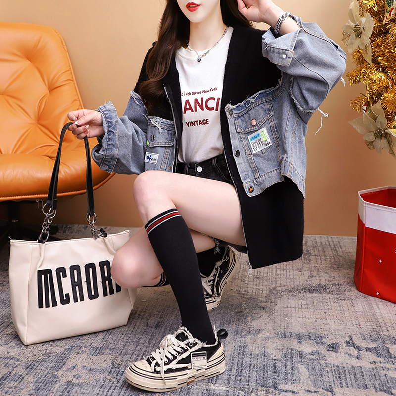 เสื้อไหมพรม เสื้อไหมพรมแขนยาว 38-44 นิ้ว ฟรีไซส์