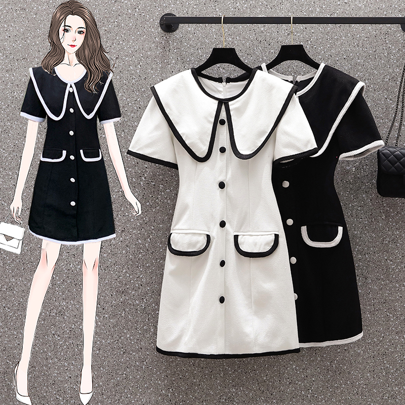 เดรสแขนสั้น มีไซส์ L-4XLอก 38-47 นิ้ว ใส่ได้ทั้งสาวหุ่นดีน่ารักจนถึงสาวอวบพลัสไซส์