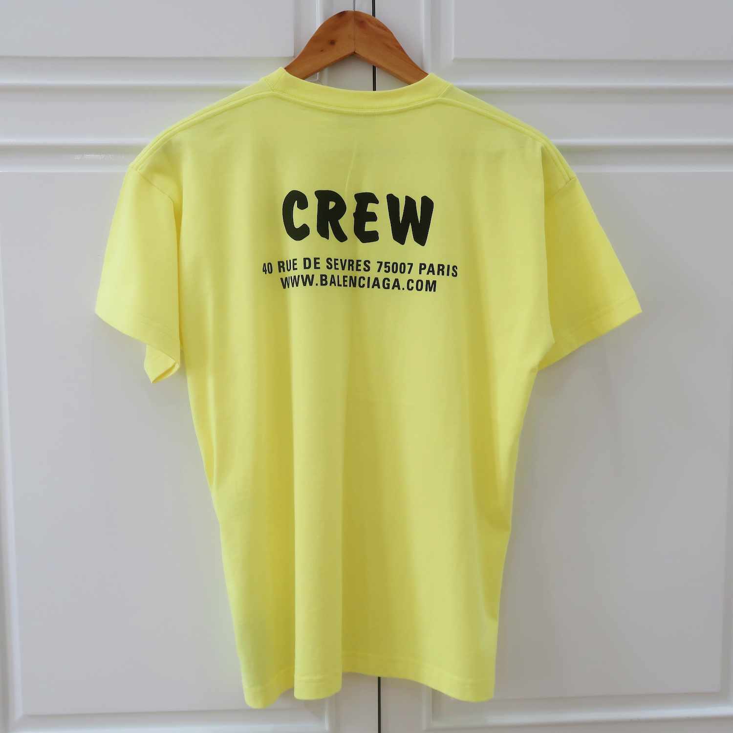 Balenciaga Yellow Crew Slogan Print T-shirt XS
