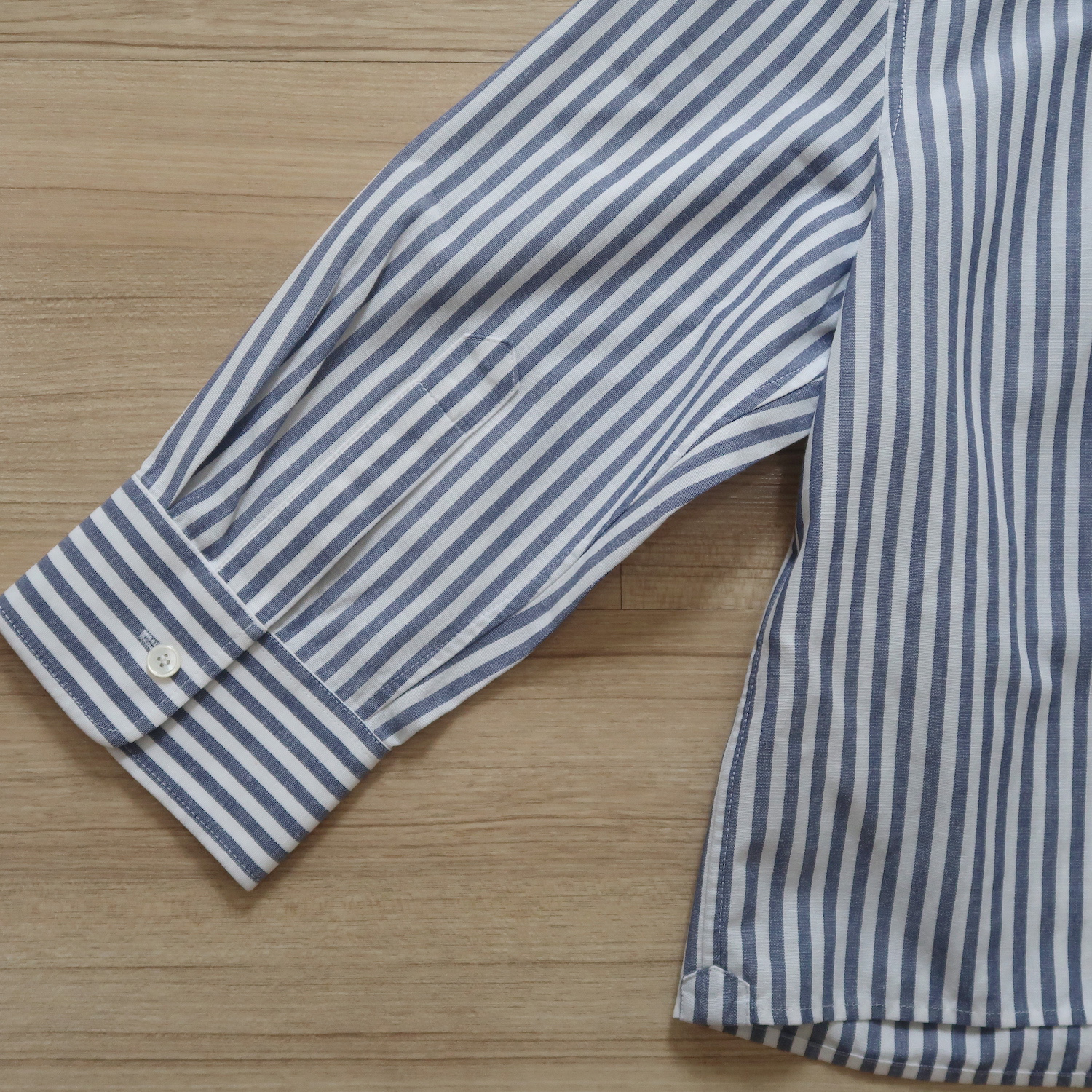 Celine Blue Stripe Crop Shirt