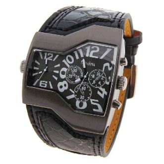 นาฬิกาข้อมือผู้ชาย สายหนัง แนว Sport Military ของขวัญ สำหรับหนุ่ม นักกีฬา มาดเท่ แนว สปอร์ต สีแสบสัน สีคลาสสิค สีเหลือง แดง ฟ้า ขาว ดำ 393882