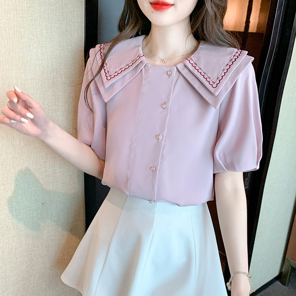 เสื้อลูกไม้ แขนสั้น