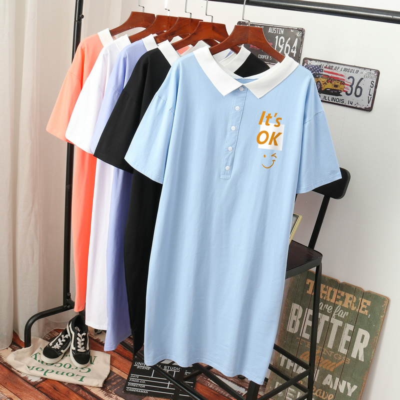 เดรสสไตล์เสื้อยืด S-3XL(อกเสื้อยืด 43- 51 นิ้ว)ใส่สบายๆอยู่บ้าน ใส่นอน