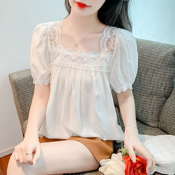 เสื้อลูกไม้ แขนสั้น