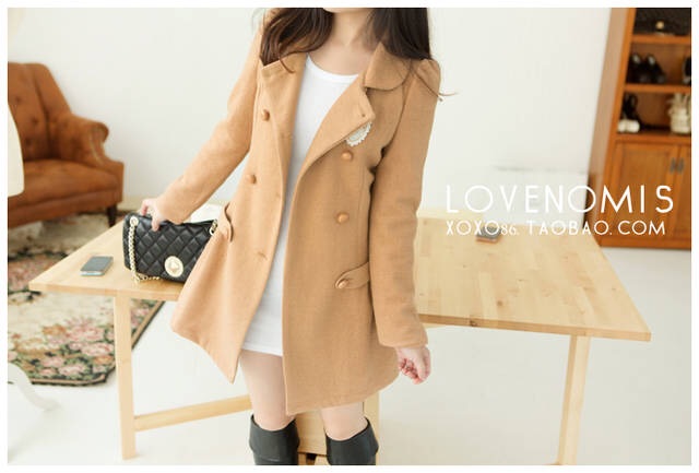 LADY COAT เสื้อโค้ทกันหนาว ทรงหวานๆ สไตล์เกาหลี พร้อมส่ง CAMEL