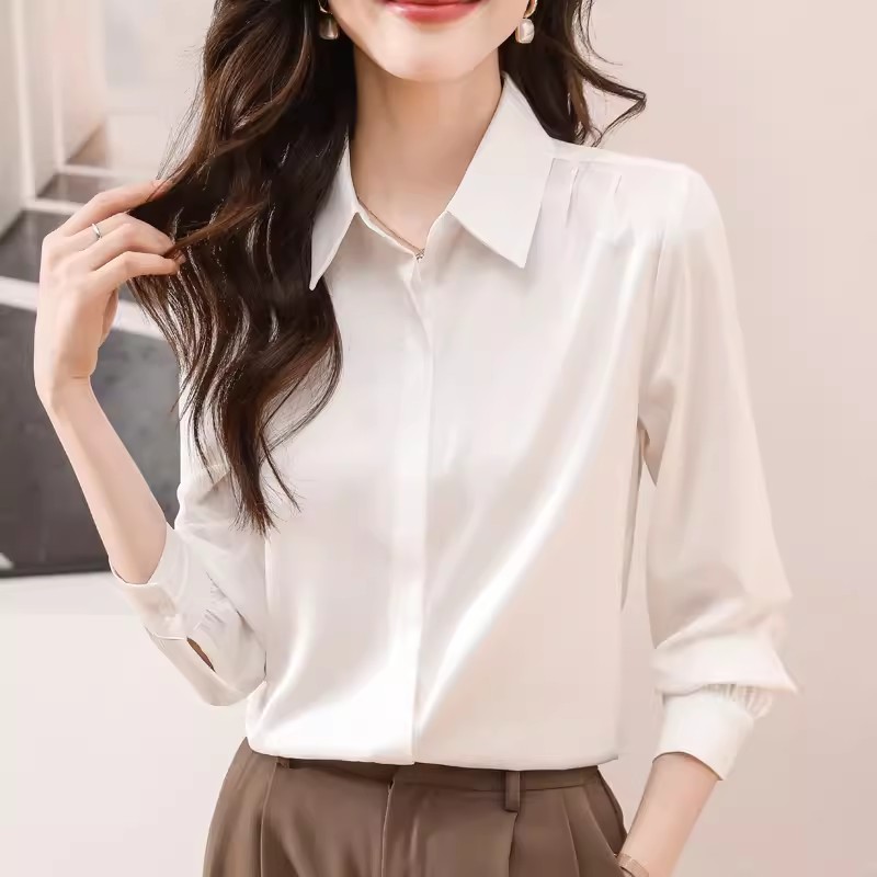 เสื้อเชิ้ตผู้หญิงแขนยาว เสื้อเชิ้ตผู้หญิงใส่ทํางาน 390 บาทต่อชิ้น ฟรีค่าจัดส่ง