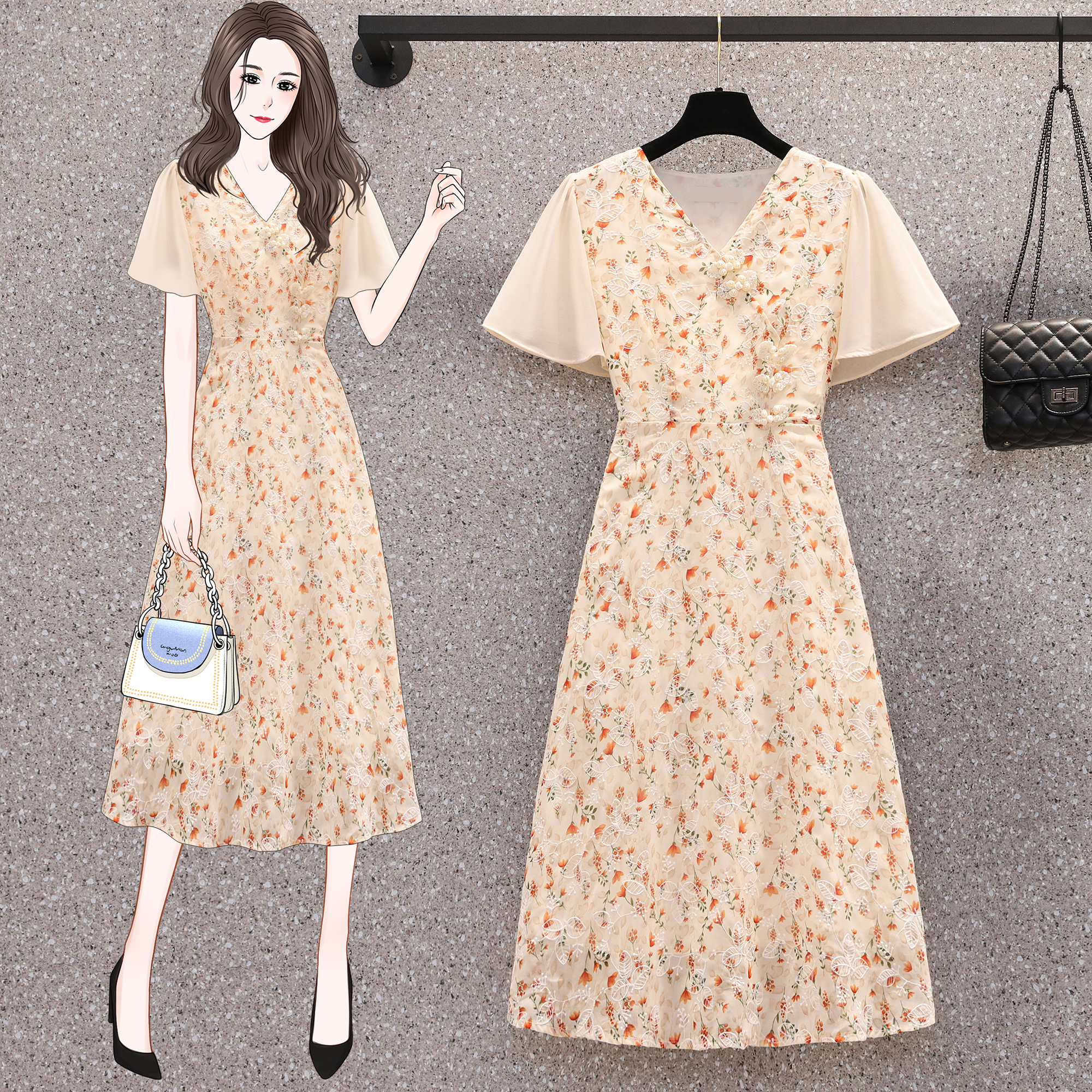 เดรสแขนสั้น มีไซส์ L-4XLอก 38-47 นิ้ว ใส่ได้ทั้งสาวหุ่นดีน่ารักจนถึงสาวอวบพลัสไซส์ จัดส่งฟรี! ทักแชทสั่งซื้อ