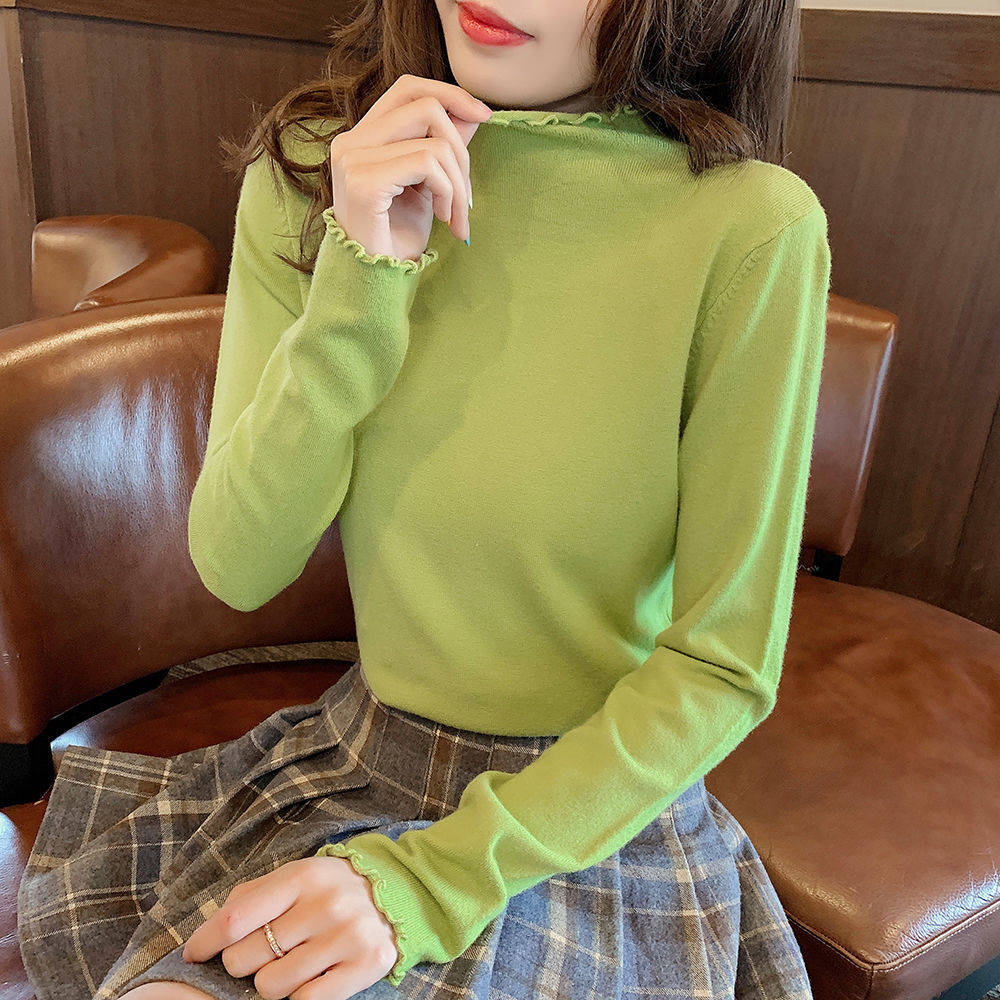 HEATTECH (ฮีทเทค คอเต่าหยัก นุ่ม) เสื้อแขนยาวแต่งปลายแขน/คอ หวานๆ ใช้ใส่เพิ่มความอุ่นด้านใน กันหนาว เนื้อผ้ายืดได้เยอะ เป็นผ้าสำลีนุ่มๆทั้งในและนอก