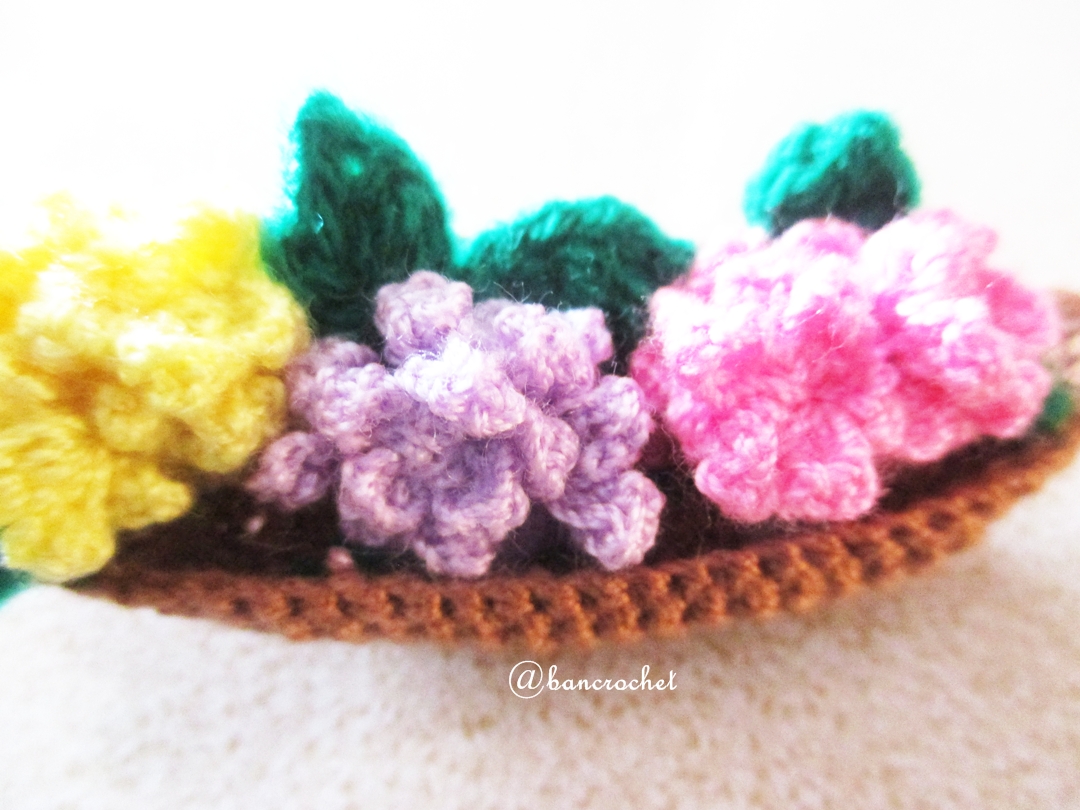 กระถางเรือดอกไม้ถัก mini boat flowers basket crochet