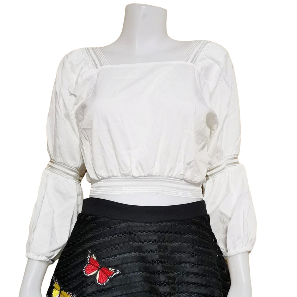 Blouse3892 รวมแบบเสื้อแฟชั่นวัยรุ่น เสื้อครอป เสื้อปาดไหล่ เสื้อสม็อค เสื้อรูดหน้า ผ้าไหมอิตาลี ผ้าชีฟอง งานแฟชั่นประตูน้ำ
